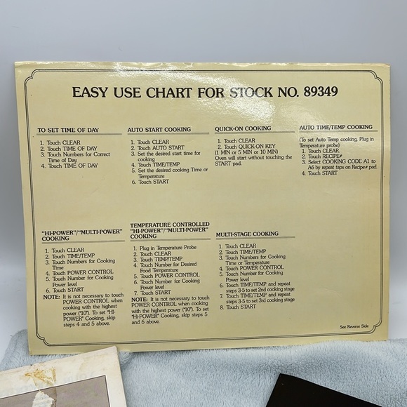 Sears Kenmore Vintage Microwave Oven Paperback Cookbook & Manual Use & Care - Picture 3 of 7